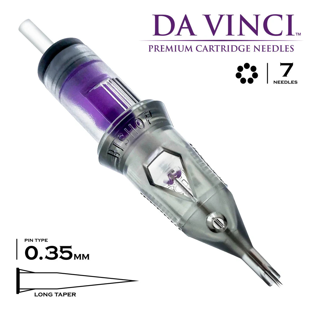 Bishop DaVinci Premium Tattoo Cartridge Needle Round Shader 20 Count Box