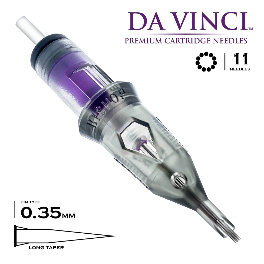 Bishop DaVinci Premium Tattoo Cartridge Needle Round Shader 20 Count Box