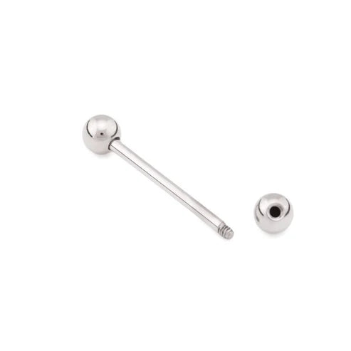 Stainless Steel Straight  Barbel External Threaded