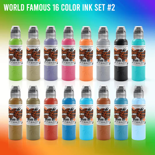 World Famous Set #2  Primary Color Tattoo Ink 1oz