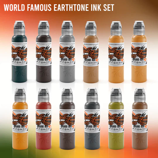 World Famous Set Earth Tone  Tattoo Inkt 1 oz