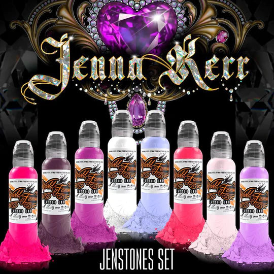 World Famous Set Jenna Kerr's Jenstones  Tattoo Ink 1 oz