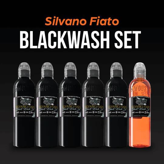 World Famous Silvano Fiato Blackwash Set Tattoo Ink 1 oz