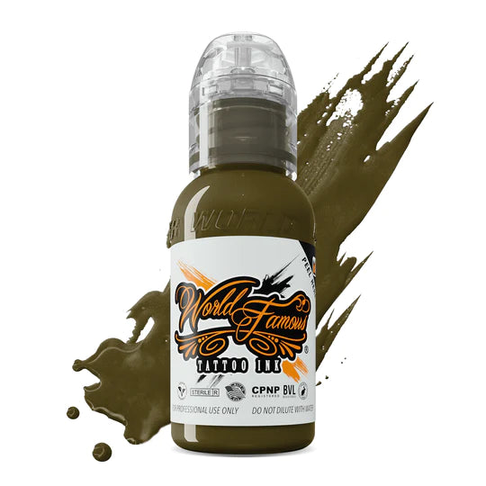 World Famous Army Green Tattoo Ink 1 oz