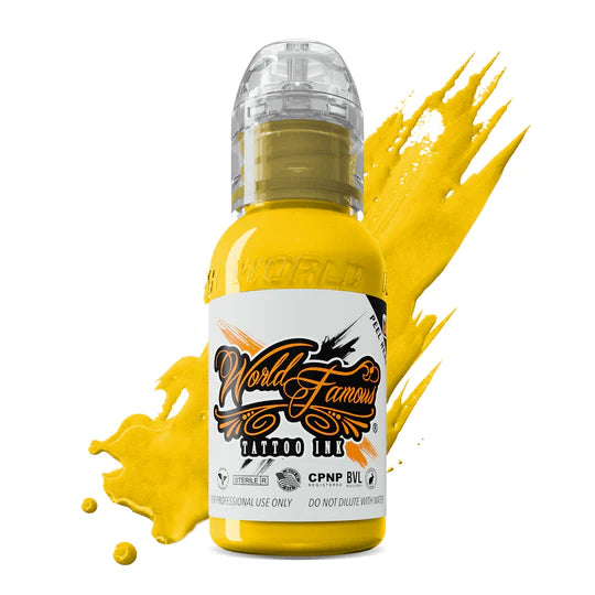 World Famous Great Wall Yellow Ink Tattoo Ink 1 oz