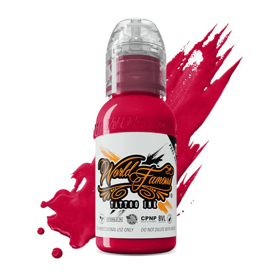 World Famous Rose Red Ink Tattoo Ink 1 oz